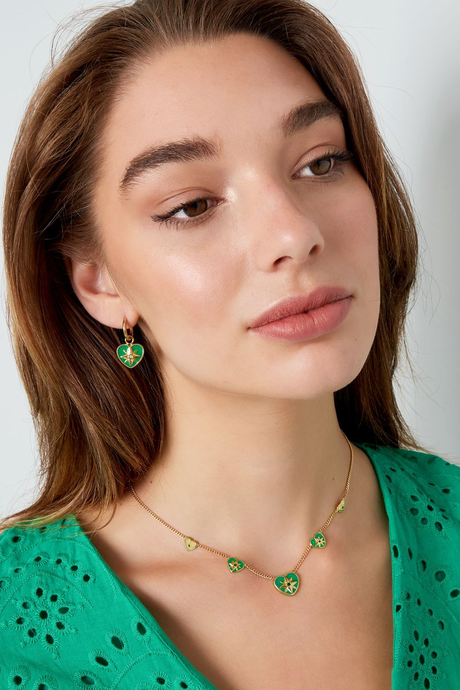 ketting 5 hartjes wit Afbeelding2